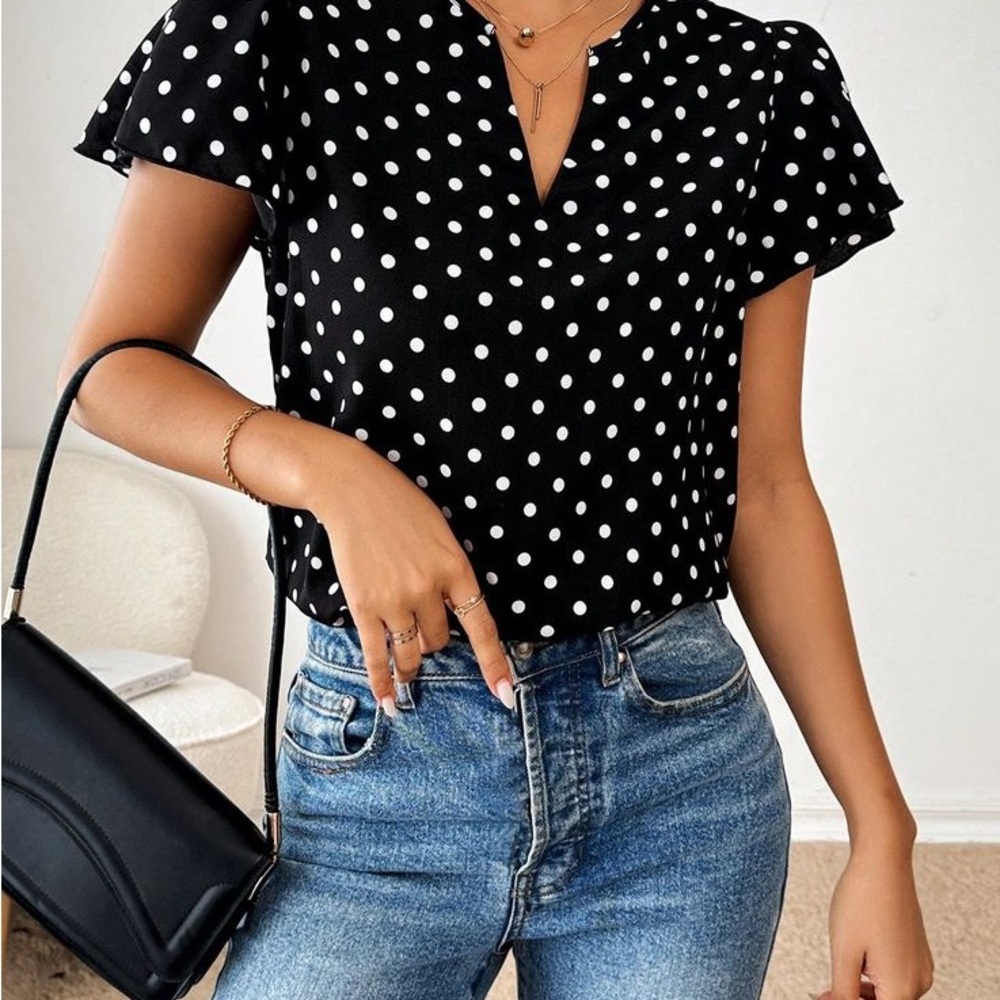 Black Polka Dot Blouse